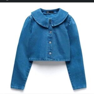Zara Women’s Crop Denim Jacket Sz M #174